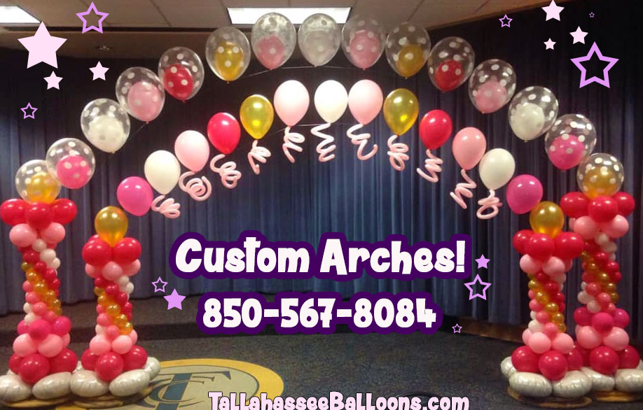 double balloon arch pink clear stuffed balloons