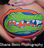 baby belly, gator, uf, orange and blue, painting