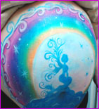 baby belly, mermaid fairy, painting
