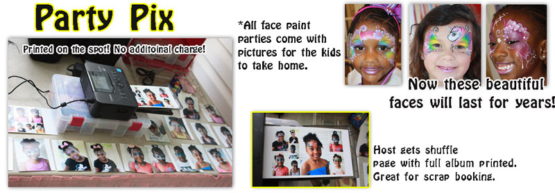  printed photos, click and print, photobooth, photo booth, photography, face paint