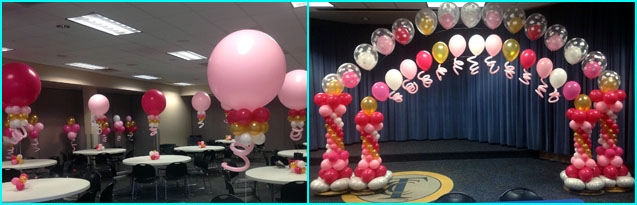 double pink balloon arch pink 3ft giant round centerpieces