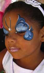 blue butterfly facepainting