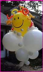 sun clouds happy helium balloon bouquet arrangement