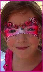 face paint rose mask pink