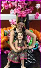 cherry blossom balloon tree mother daughter 