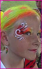 star hair spray and face paint