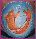 baby belly painting koi