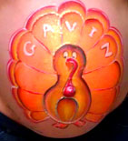 baby belly, fall, thanksgiving, turkey, painting