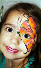 face painting butterfly orange